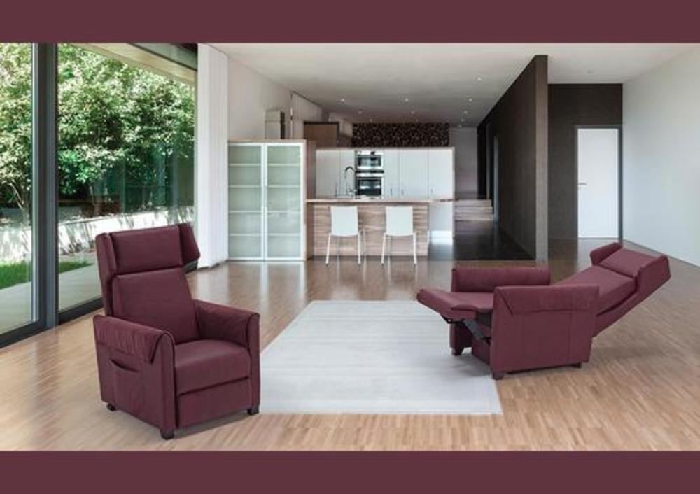 Joli fauteuil prune avec têtière à oreilles 1