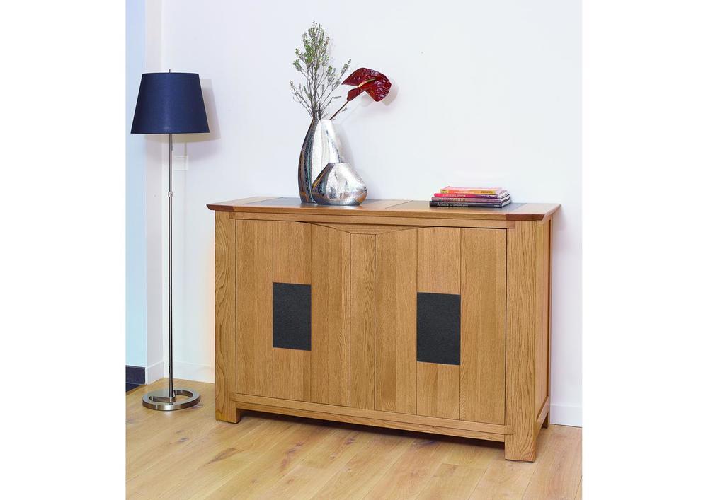 Bureau en pin massif bicolore avec porte et tiroir 4