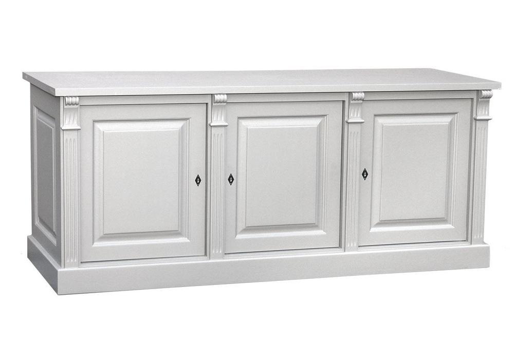 Enfilade 3 portes en pin massif blanc