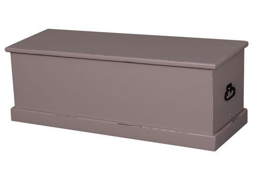 Coffre en pin massif marron patinée avec poignées