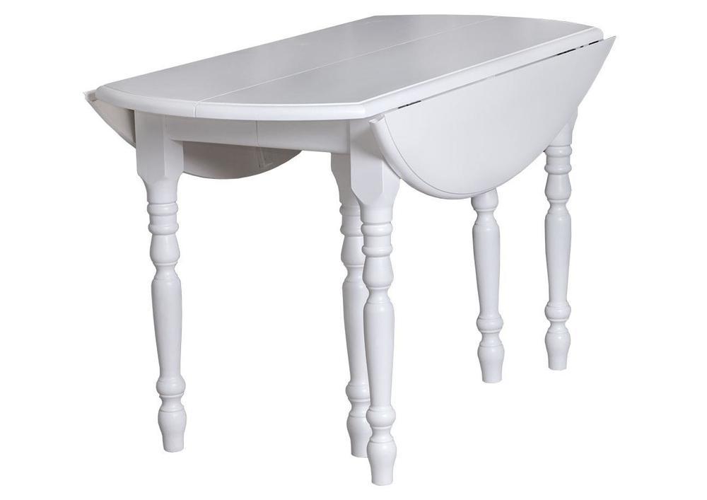 Table en pin massif blanc avec allonges 2