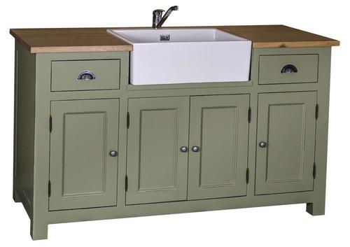 Meuble de cuisine en pin massif avec évier.