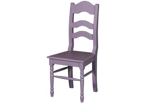 Chaise en pin massif violet avec assise bois