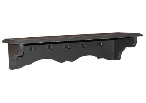 Etagère en pin massif noire avec porte manteau