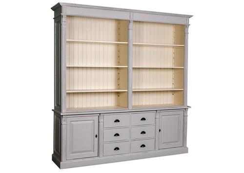 Bibliothèque ouverte en pin massif grise