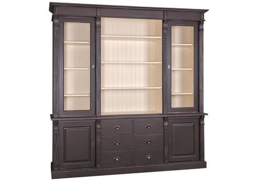 Bibliothèque ouverte en pin massif marron