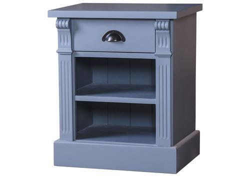 Chevet en pin massif avec niche et tiroir