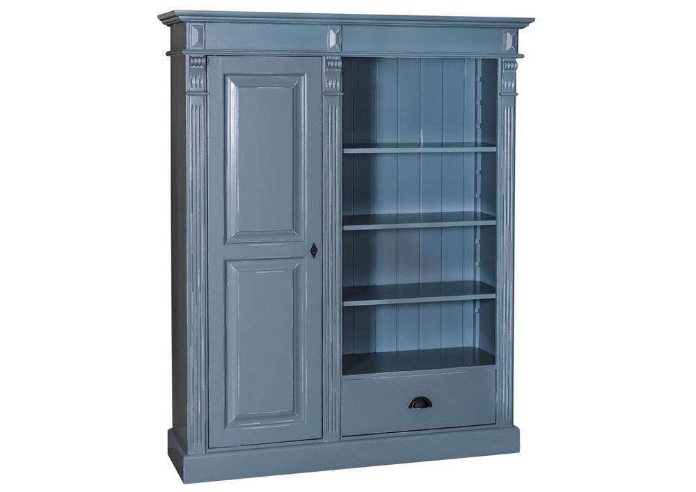 Biblitohèque ouverte en pin massif 1 tiroir, 1 porte