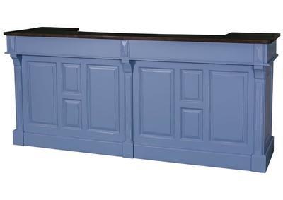 Bar en pin massif bleu avec tiroir et étagère