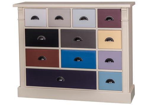 Commode en pin massif multicolore avce tiroirs