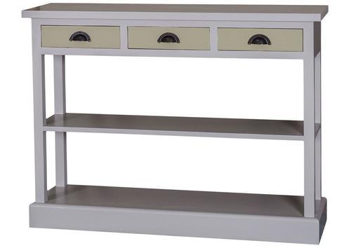 Console en pin massif avec 3 tiroirs beige