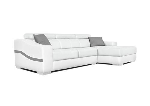 Canapé chaise longue pvc blanc et pieds chromé