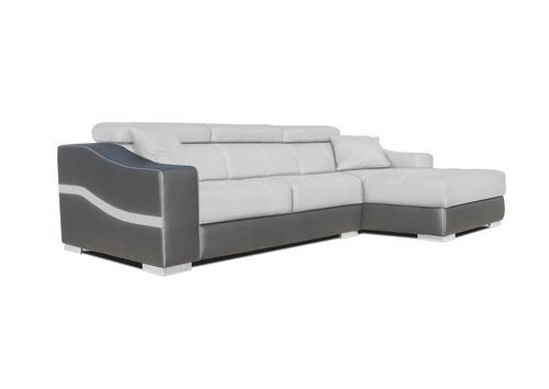 Canapé chaise longue pvc gris clair et gris foncé
