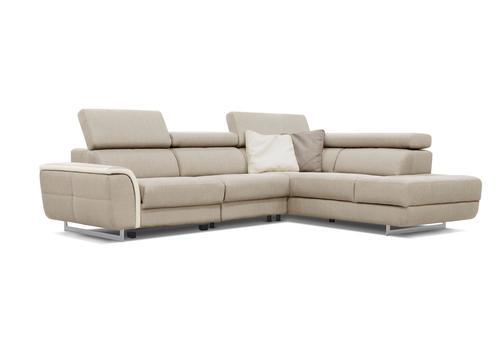 Canapé d'angle accoudoir large et assise capitonnée