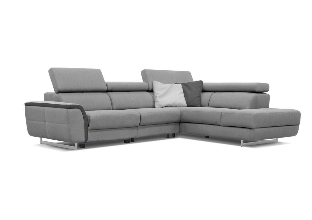 Canapé d'angle pieds chromés patin à glaces