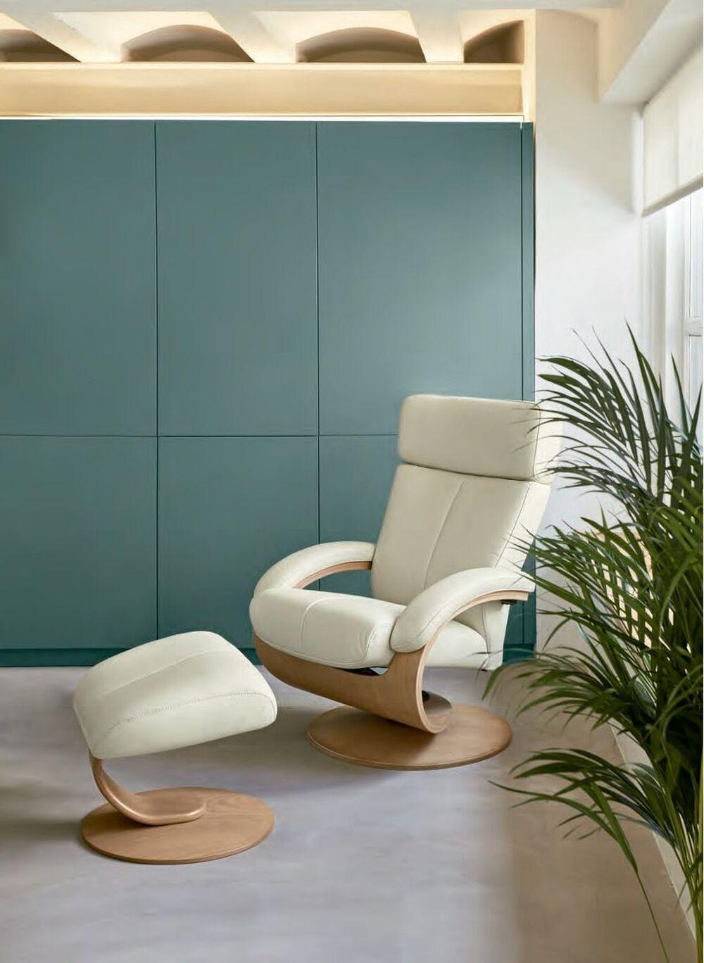  Fauteuil relax tendance en cuir et bois 2