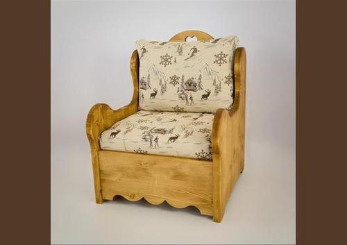 Fauteuil style montagne en sapin et housse tissu