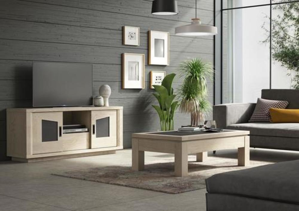 Meuble TV  1 porte 1 tiroir sur socle 2