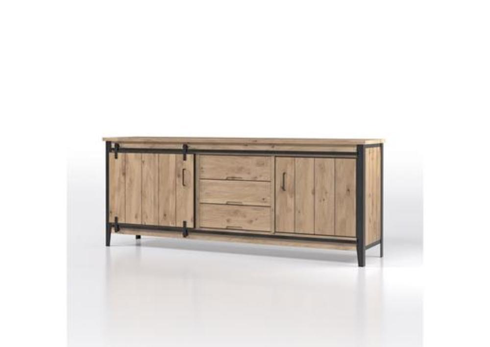 Enfilade bois et métal avec porte coulissante 2