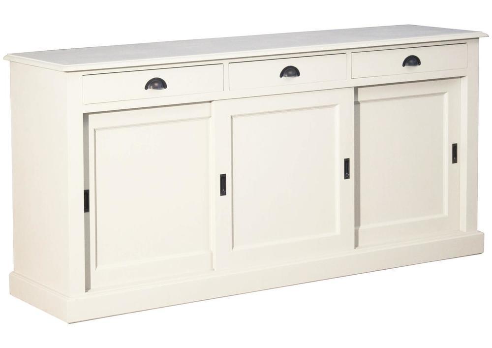 Meubles bas 3 portes coulissantes style anglais en pin