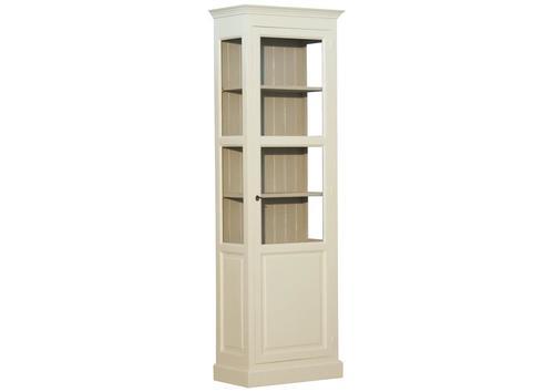 Vitrine 1 porte en pin massif 3 côtés vitrés