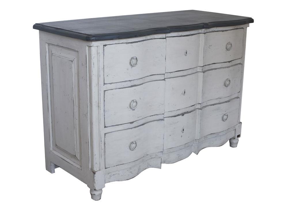 Charmante commode 3 tiroirs poignées métalliques