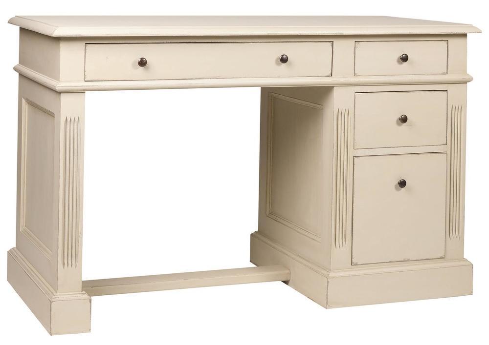 Bureau en pin massif 4 tiroirs avec moulures