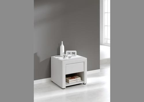Chevet 1 tiroir, 1 niche en pvc blanc