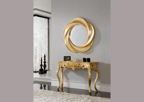 Miroir doré contemporain