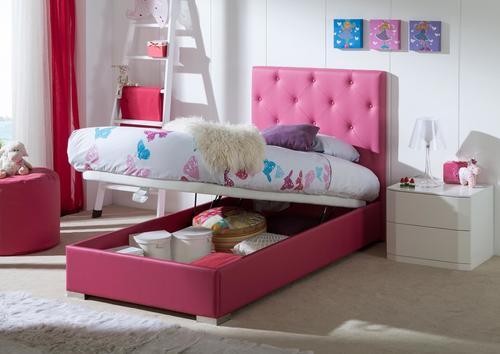 Tête de lit fuscia capitonnée