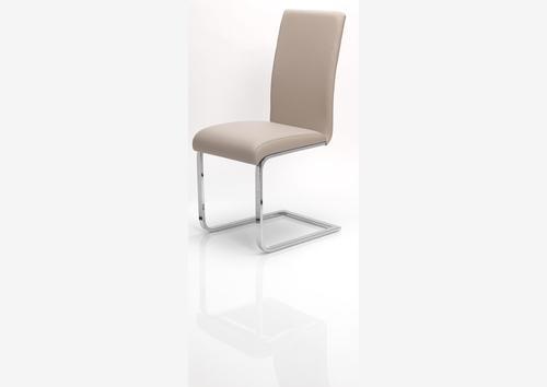 Chaise contemporaine en pvc moka