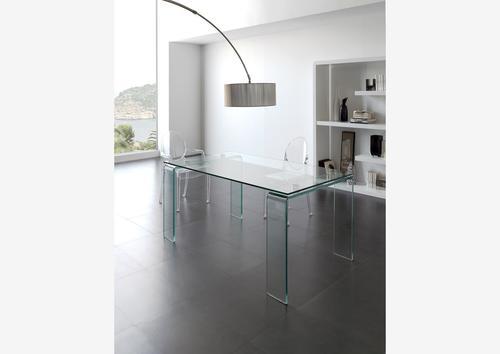Table rectangle contemporaine en verre