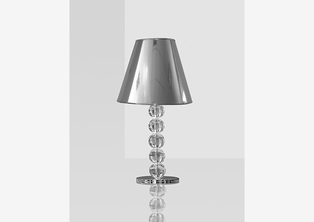 Lampe contemporaine pied boule transparente