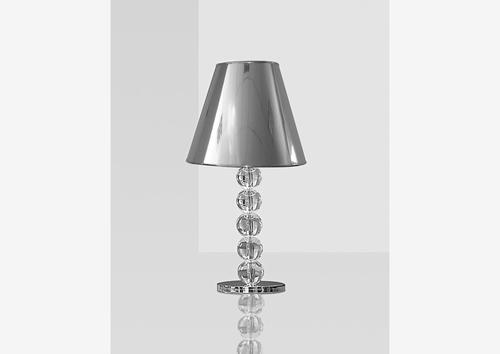 Lampe contemporaine pied boule transparente
