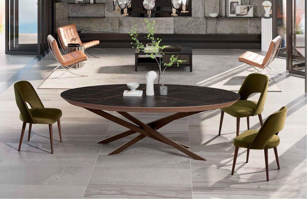 Table ovale design plateau céramique