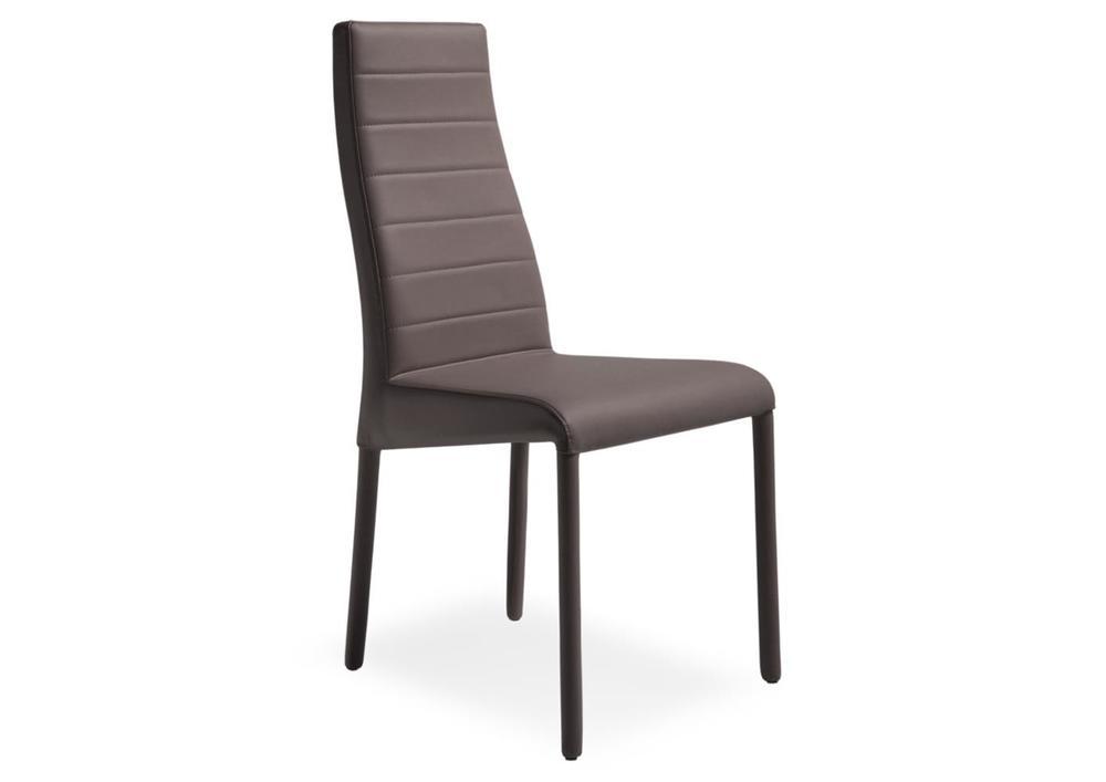 Chaise contemporaine tout en pvc gris clair