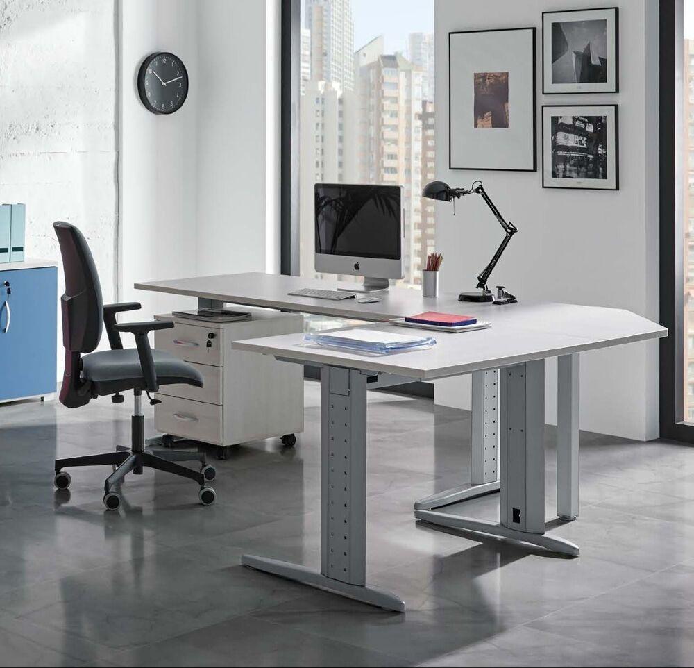Bureau d'angle avec pieds réglables