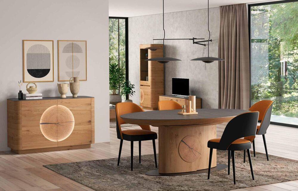 Buffet 2 portes arrondi plateau céramique