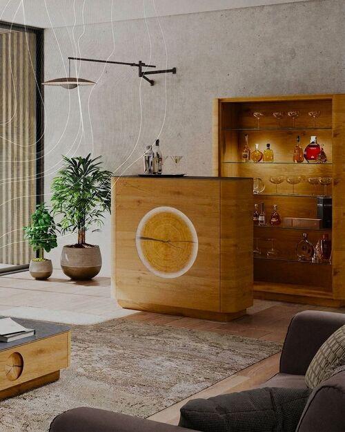Bar avec porte bouteille et tiroir