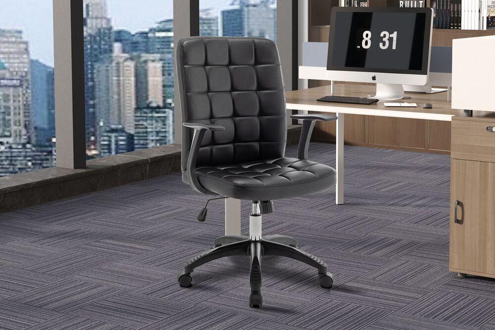 Chaise de bureau rembourrée avec accoudoirs