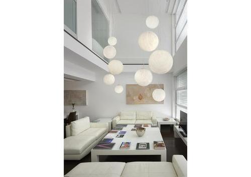 Suspension ronde en globe aux motifs minéraux