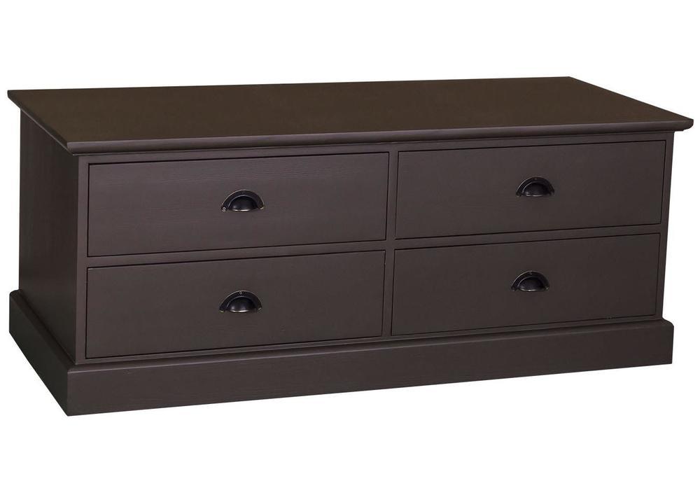 Commode en pin massif marron 4 tiroirs